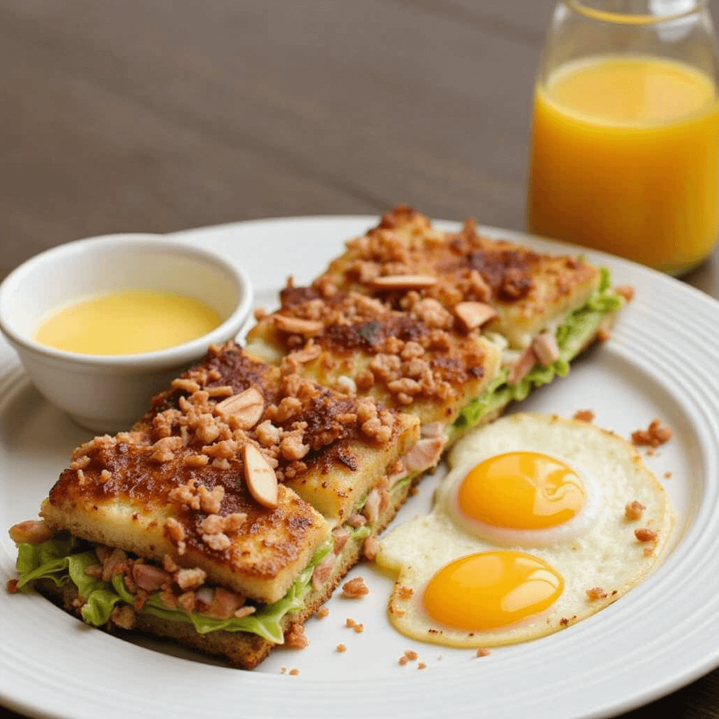 A diverse spread of 10 delicious breakfast dishes from different countries, including items like croissants, avocado toast, congee, and shakshuka.
