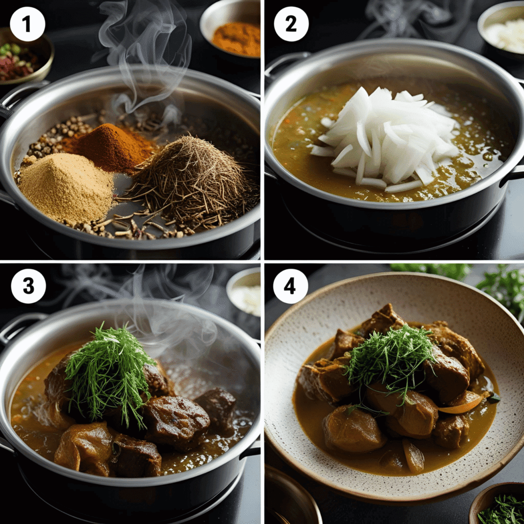 Traditional Chettinad African fusion dish served with spices and herbs