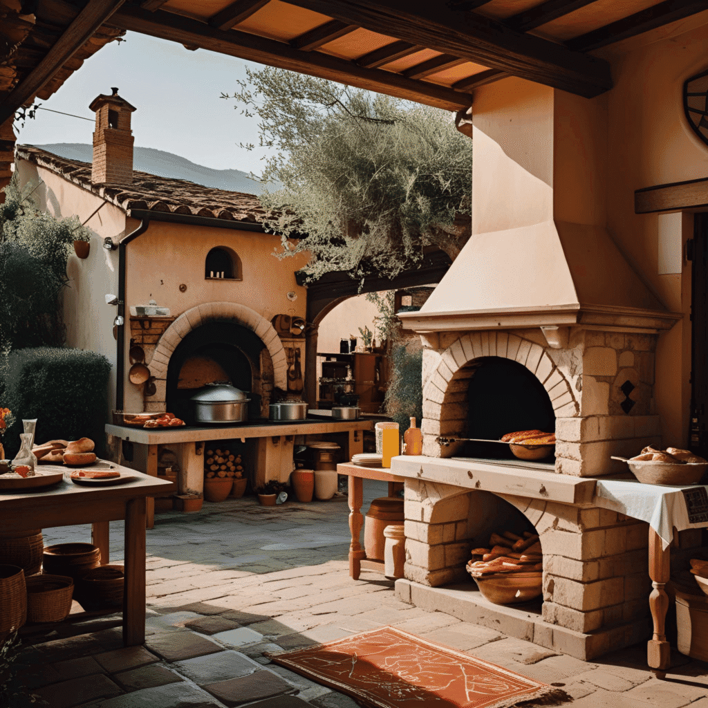 A vibrant spread of traditional Italian cultural dishes including pasta, risotto, and bruschetta, beautifully plated on a rustic wooden table.